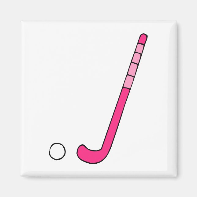Field Hockey pink stick Magnet (Front)