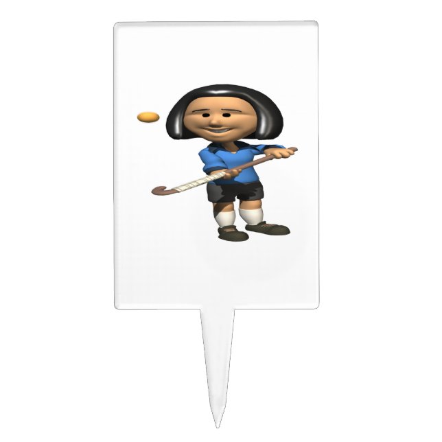 Field Hockey Player 2 Cake Topper (Front)