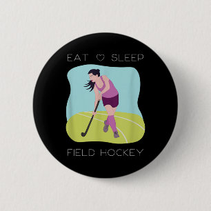 Field Hockey Player Indoor Girls Coach Team Traini Button