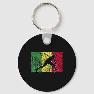Field Hockey Player Senegalese Flag Senegal Keychain