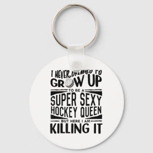 Field Hockey Player Shirt Women Girls Field Hockey Keychain
