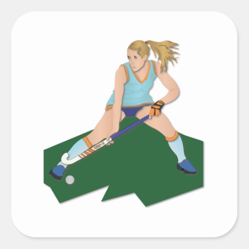 Field Hockey Player Square Sticker