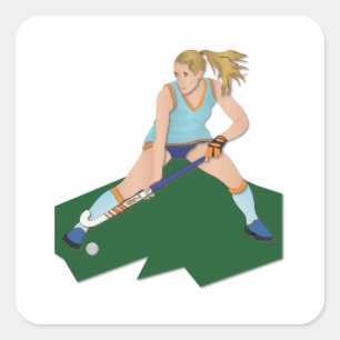 Field Hockey Player Square Sticker
