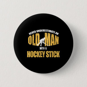 Field Hockey Player Stick Handling Funny Sports Gi Button