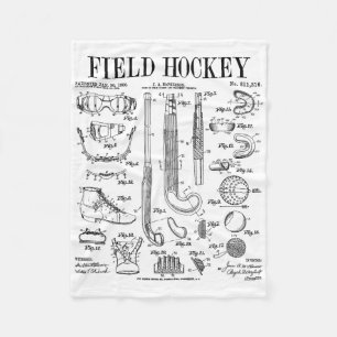 Field Hockey Player Team Sports Funny Vintage Pate Fleece Blanket