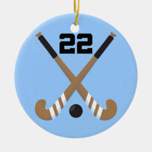 Field Hockey Player Uniform Number 22 Gift Ceramic Ornament