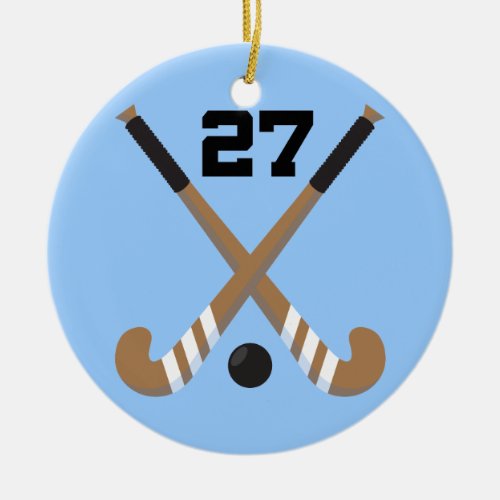 Field Hockey Player Uniform Number 27 Gift Ceramic Ornament