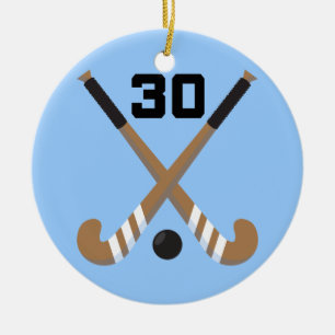 Field Hockey Player Uniform Number 30 Gift Ceramic Ornament