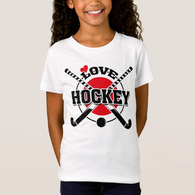 Field Hockey Players, Crossed Hockey Sticks T-Shirt (Front)