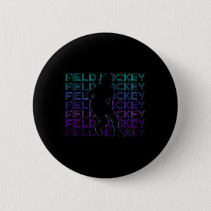 Field Hockey Retro Button