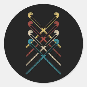 Field Hockey Retro Hockey Sticks _1 Classic Round Sticker