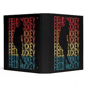 Field Hockey Retro Vintage Field Hockey 3 Ring Binder