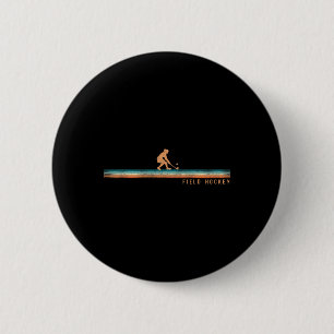 Field Hockey Retro Vintage Field Hockey Button