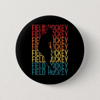 Field Hockey Retro Vintage Field Hockey Button