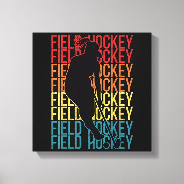 Field Hockey Retro Vintage Field Hockey Canvas Print (Front)