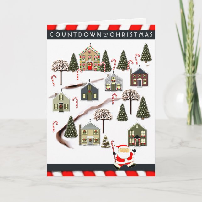 Field Hockey Santa Christmas Holiday Card (Front)