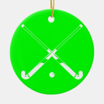 Field Hockey Silhouette Ornament Green by sportsdesign at Zazzle