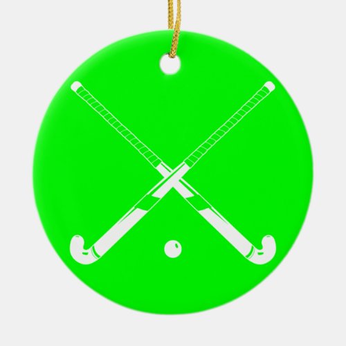 Field Hockey Silhouette Ornament Green