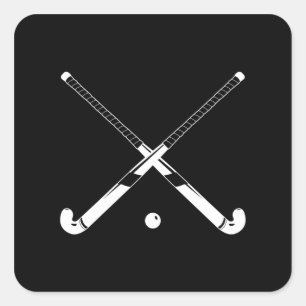 Field Hockey Silhouette Sticker Black