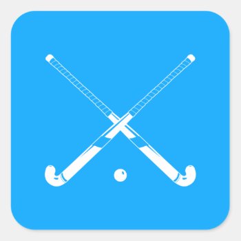 Field Hockey Silhouette Sticker Blue by sportsdesign at Zazzle