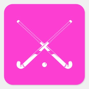 Field Hockey Silhouette Sticker Pink by sportsdesign at Zazzle