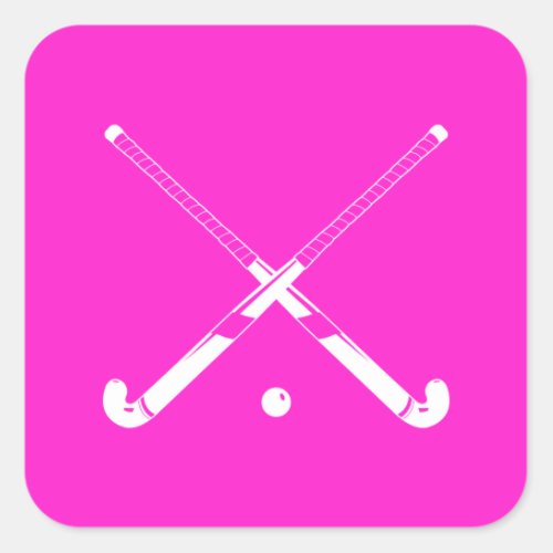 Field Hockey Silhouette Sticker Pink
