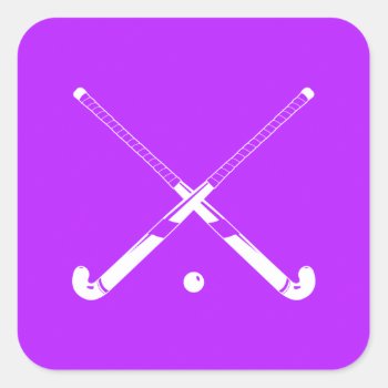 Field Hockey Silhouette Sticker Purple by sportsdesign at Zazzle