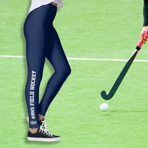 Field Hockey Sport Team Name Monogram School Color Leggings