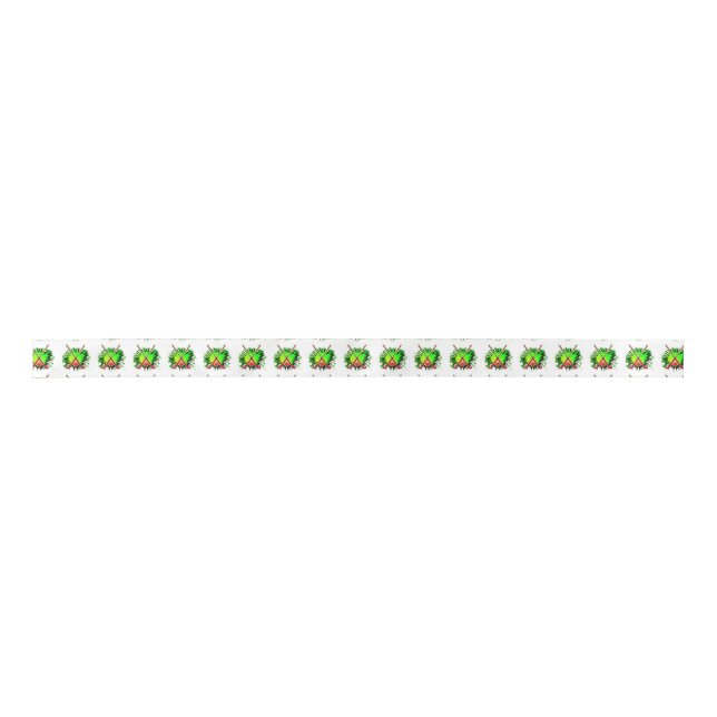 Field Hockey Stick And Ball Splash Satin Ribbon (Front)