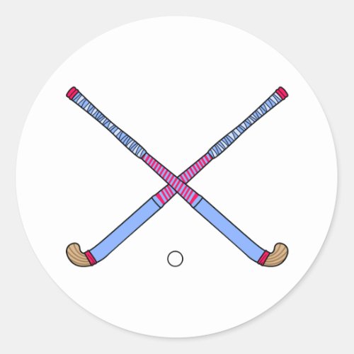 Field Hockey Sticks Classic Round Sticker