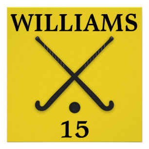 Field Hockey Sticks Name Number Customize Poster