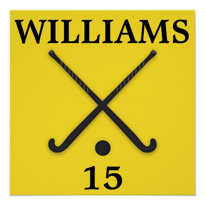 Field Hockey Sticks Name Number Customize Poster