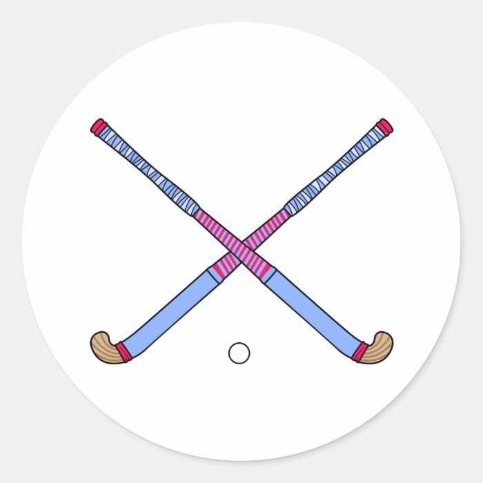 Field Hockey Sticks Round Sticker