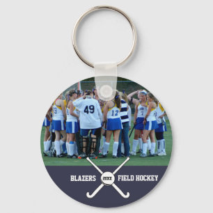 Field Hockey Team Player Photo Name Number Custom Keychain