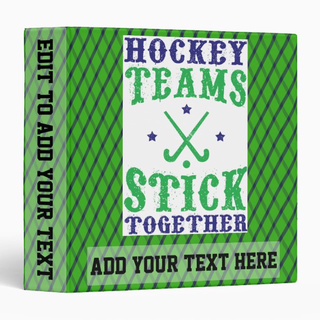 Field Hockey Teams Stick Together 3 Ring Album Binder (Front/Spine)