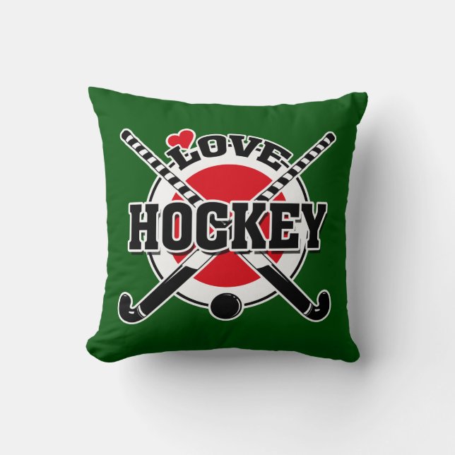 Field Hockey Throw Pillow (Front)