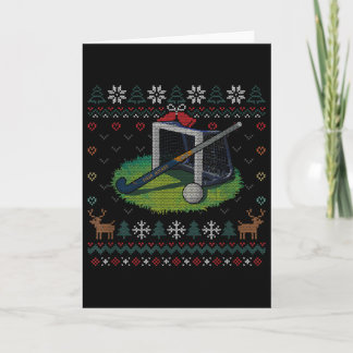 Field Hockey Ugly Christmas Sweater Ll Sports Play Card