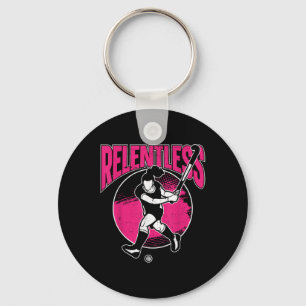 Field Hockey Watercolor Relentless Keychain