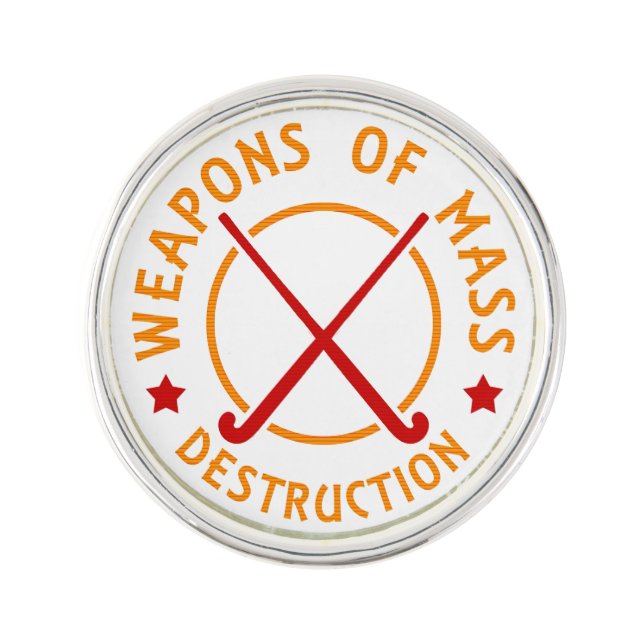 Field Hockey Weapons Design Lapel Pin (Front)
