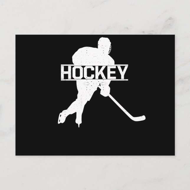 field hockey winter sport ice hockey player skate postcard (Front)