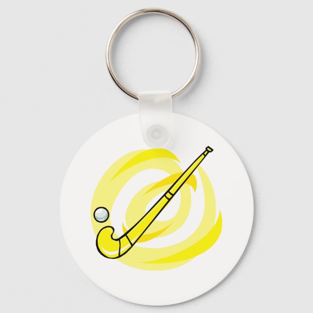 Field Hockey yellow logo Keychain (Front)