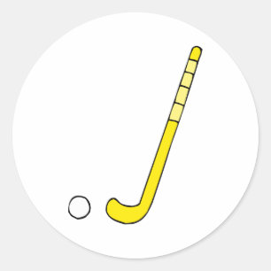 Field Hockey yellow stick Classic Round Sticker
