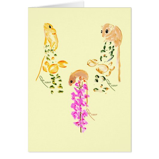 field mice playing cards (Front)