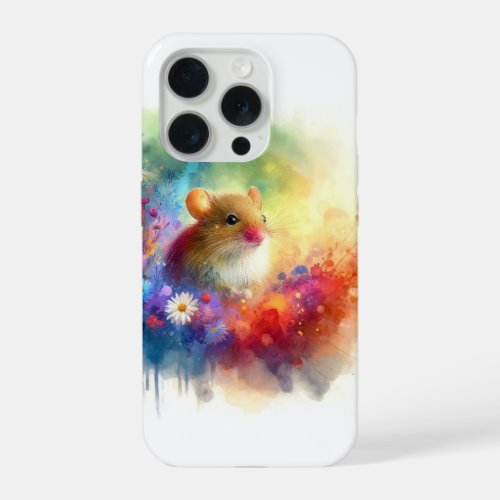 Field Mouse in Colors AREF765 _ Watercolor iPhone 15 Pro Case