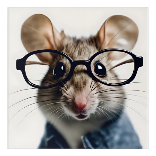 Field mouse Wearing Glasses Acrylic Print