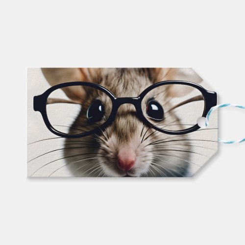 Field mouse Wearing Glasses Gift Tags