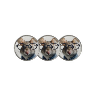 Field mouse Wearing Glasses Golf Ball Marker