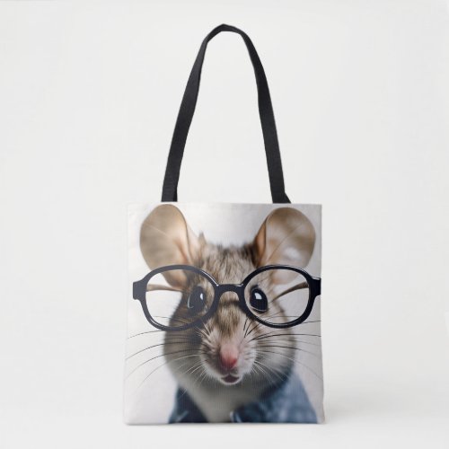 Field mouse Wearing Glasses Tote Bag