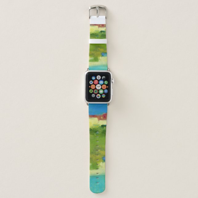 Field Notes - Abstract Green Art Apple Watch Band (Front)