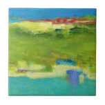 Field Notes - Abstract Green Art Ceramic Tile<br><div class="desc">Field Notes by Janet Bothne. Features a modern,  abstract design using primarily green colors.| 141462FN</div>